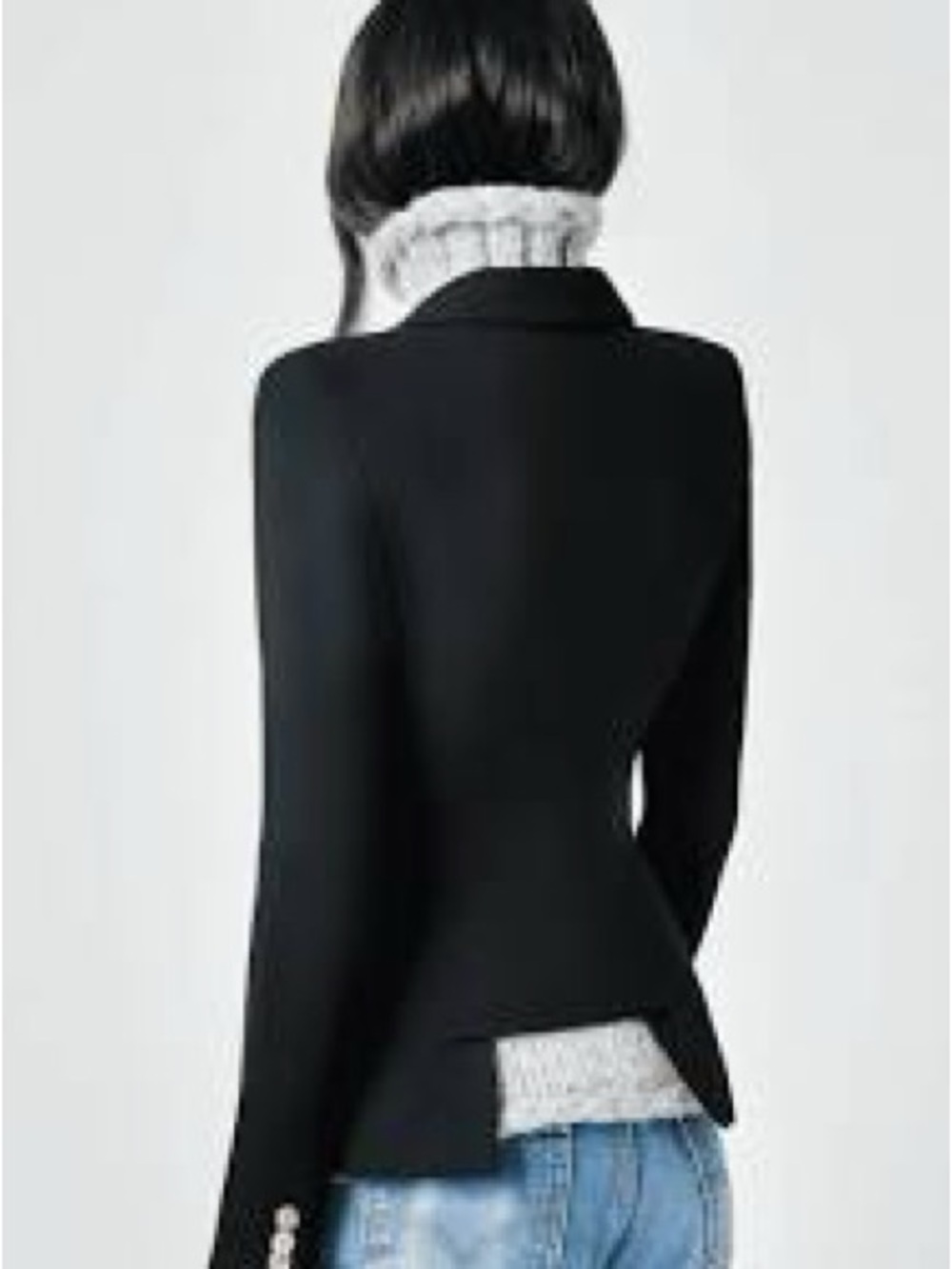 Smythe Duchess Blazer Women Size 8 Black NWT Gold Crest Button Cut-Out Back - Picture 2 of 10